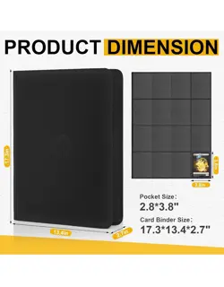 Trading Card Binder 1024 Pockets - Zip Case for Pokemon, MTG & Sports Cards - Image 2