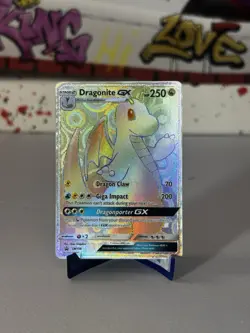 Dragonite GX SM156 Black Star Promo 2018 Rainbow Holo Rare Pokemon Card TCG - Image 1