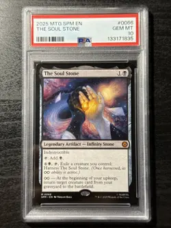2025 Magic The Gathering Spider-Man #0066 The Soul Stone Gem Mint PSA 10 - Image 1
