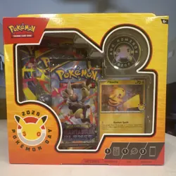 Pokemon TCG Pokemon Day 2026 Anniversary Box Pikachu Promo,Coin, 3 Booster Packs - Image 1