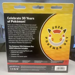 Pokemon TCG Pokemon Day 2026 Anniversary Box Pikachu Promo,Coin, 3 Booster Packs - Image 2