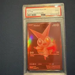 2025 POKEMON BLK EN-BLACK BOLT BLACK WHITE RARE #171 VICTINI PSA 9 - Image 1