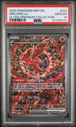 2025 POKEMON MEP EN-ME BLACK STAR PROMO #024 ORICORIO EX PSA 10 - Image 1