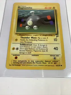 Magnemite 2nd Edition Vintage Pokemon Card Base Set 2 WOTC 79/130 REAL PICS - Image 2
