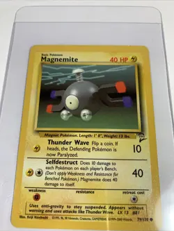 Magnemite 2nd Edition Vintage Pokemon Card Base Set 2 WOTC 79/130 REAL PICS - Image 3