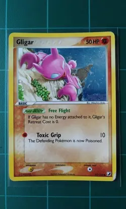 Pokemon Card EX Unseen Forces 57 Gligar Stamped Reverse Holo Common 2005 MP - Image 1