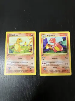 Pokemon FRENCH 1st Edition Base Set Salameche & REPTINCEL 24/102 46/102 - Image 1