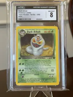 Pokemon Dark Arbok CGC 8 Team Rocket 2/82 1st Edition Holo Rare With Swirl - Image 1