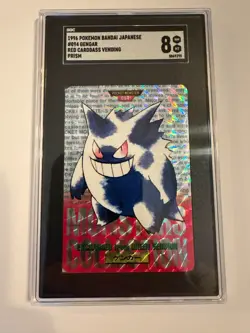 1996 Pokemon Bandai Carddass Prism – Gengar | SGC 8 | Vintage Japanese - Image 1