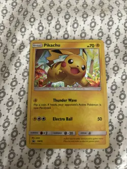 Pokemon TCG Pikachu SM76 Holo Black Star Promo - Image 1