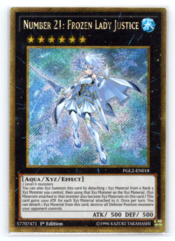 Number 21: Frozen Lady Justice PGL2-EN018 Gold Secret Rare 1st Edition Yugioh - Image 1