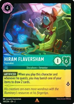 Hiram Flaversham Toymaker 149/204 Rise of the Floodborn Cold Foil Disney Lorcana - Image 1