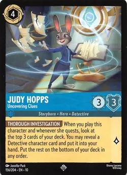 Judy Hopps Uncovering Clues 156/204 Whispers in the Well Disney Lorcana - Image 1