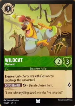 92/204 WILDCAT MECHANIC INTO THE INKLANDS UNCOMMON DISNEY LORCANA CARD - Image 1