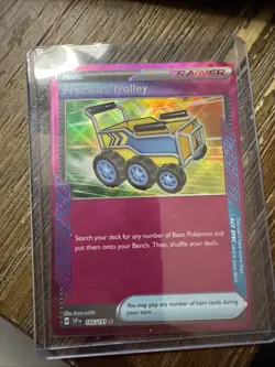 Pokemon TCG SV08 Surging Sparks Precious Trolley 185/191 Ace Spec Holo Card - Image 1