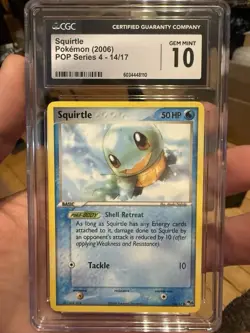 CGC 10 Gem MINT Squirtle 14/17 Pop Series 4 Pokemon Card - Image 1