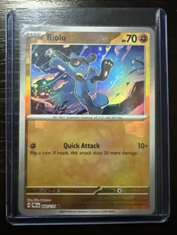 Pokemon TCG Riolu Master Ball Pattern Holo Card 050/131 Prismatic Evolutions - Image 1