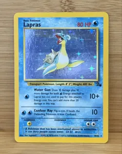Lapras 10/62 Pokemon Fossil Holo Rare MP - Image 1