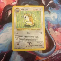 Pokemon TCG Raticate Shadowless Base Set 40/102 NM WOTC Vintage 1999 - Image 1