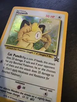 Pokemon TCG Game Boy GB Meowth Black Star Promo #10 Holo Swirl Lightly Played - Image 3