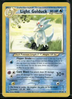 ✰ LIGHT GOLDUCK 47/105 UNCOMMON NEO DESTINY POKEMON ✰ DMG - Image 2