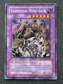 Yugioh Elemental Hero Gaia Unlimited Edition Secret Rare ANPR-EN099 LP/NM - Image 1