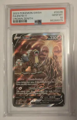 Pokemon Entei V Ultra Rare Full Art Holo GG36/GG70 Crown Zenith PSA 10 - Image 1