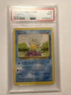 Vintage Pokemon Card Base Set II 2 Squirtle 93/130 2000 WOTC PSA 9 Mint - Image 1