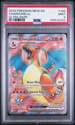 2023 POKEMON MEW EN-151 ULTRA RARE #183 CHARIZARD EX PSA 9 - Image 1