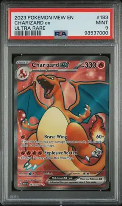 2023 POKEMON MEW EN-151 ULTRA RARE #183 CHARIZARD EX PSA 9 - Image 1