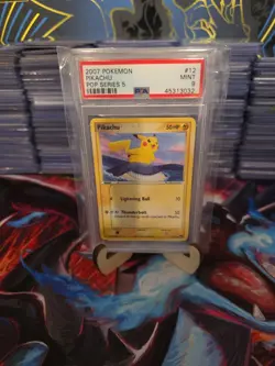 Pokemon Pikachu 2007 Pop Series 5 #12/17 Non-Holo Card PSA 9 Mint TCG - Image 1