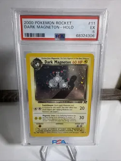 Pokemon Dark Magneton TCG Holo Rare Card 11/82 Unlimited PSA 5 - Image 1