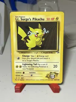 Lt. Surge’s Pikachu 81/132 Common Gym Heroes Pokemon Card - English - LP/MP - Image 1