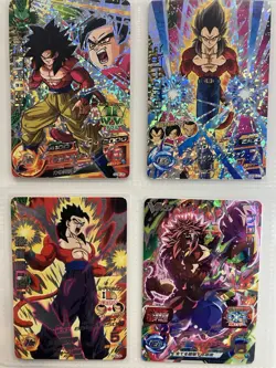 Super Dragon Ball Heroes SSJ4 Holo 4 Card Set Goku Vegeta Gohan Broly Japan - Image 2