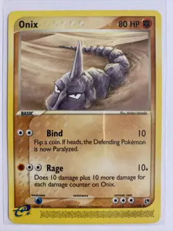Onix 71/100 Non Holo Rare, Pokemon Card, EX Sandstorm Set Near Mint - Image 1