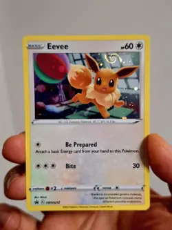 Eevee SWSH212 *FULL HD Swirl HALO* Black Star Promo Holo Pokemon TCG Card - Image 2