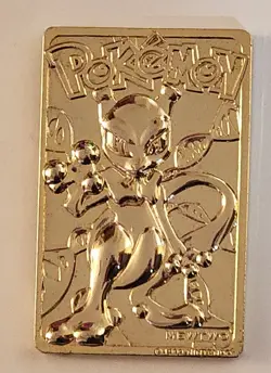 Pokemon Mewtwo Gold Plated Metal Card 1999 Nintendo Collectible Rare - Image 1