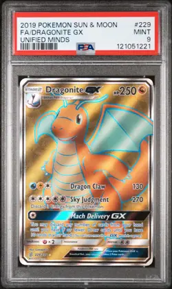 Dragonite GX 229/236 - Unified Minds - Graded PSA 9 MINT Pokemon Card - Image 3