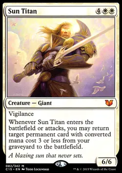 Magic the Gathering MTG Sun Titan (82) Commander 2015 LP - Image 1