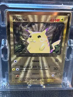 Pokemon Pikachu Gold Metal Card 58/102 - Celebrations 25th Anniversary - Image 1