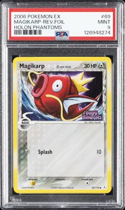 2006 POKEMON EX HOLON PHANTOMS #69 MAGIKARP-REVERSE FOIL PSA 9 - Image 1