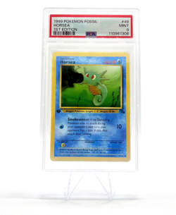 1999 Pokemon Fossil First Edition Mint Horsea 49/62 PSA 9 - Image 1