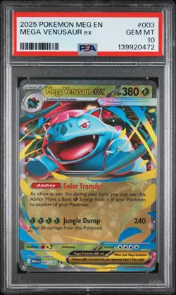 2025 POKEMON MEG EN-MEGA EVOLUTION #003 MEGA VENUSAUR EX PSA 10 - Image 1