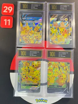 4pcs Pokemon Pikachu V-UNION S-P 109-112 TCG Card Chinese Grade10 2911 - Image 1
