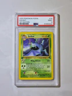 Golbat Fossil 1st First Edition Mint PSA 9 Graded Pokemon Card WOTC 1999 Vintage - Image 1