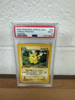 2000 Pokemon CHINESE World Collection Promo Jungle Pikachu 60/64 PSA 9 MINT - Image 1