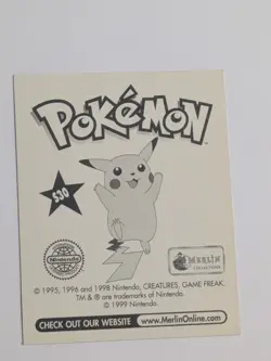 1999 Pikachu Special Glitter Insert Pokemon Sticker Topps Merlin Nintendo S30 - Image 2