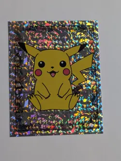 1999 MERLIN POKEMON STICKER #S1 PIKACHU PRISM - Image 1