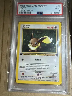 2000 Pokemon Rocket Eevee 1st Edition PSA Mint 9 - Image 1