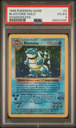 1999 Pokemon Game Blastoise Holo Shadowless PSA 4 #2 - Image 1